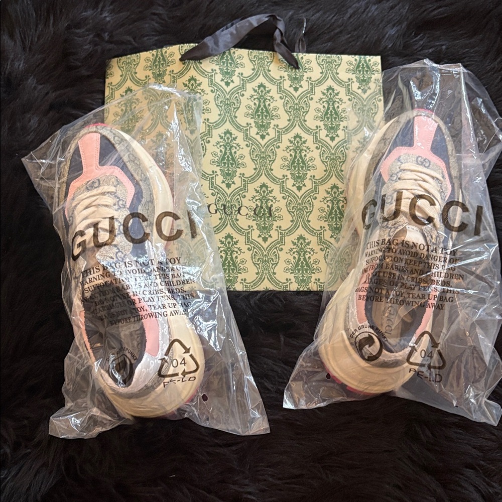 Gucci Pink, Gray and Navy Women's Chunky Sneakers - Picture 11 of 11